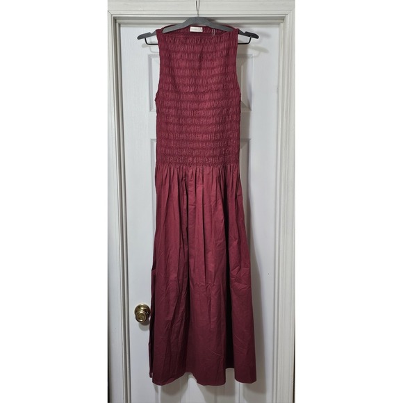 Faithfull The Brand Margot Midi Dress Women's Size 6 Smocked Bodice - Picture 4 of 9